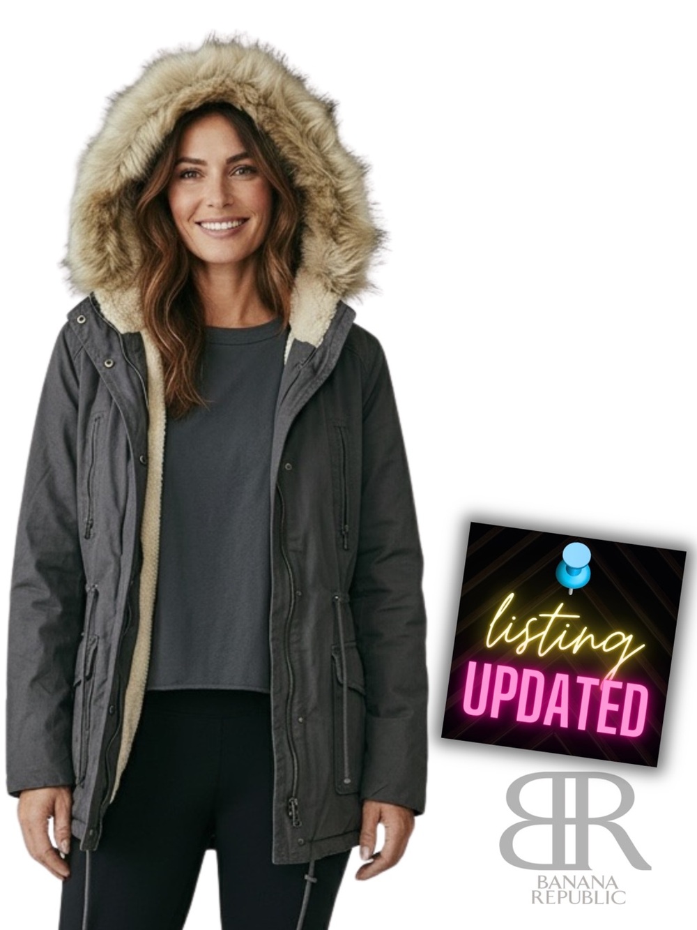 BANANA REPUBLIC Faux-Fur Hooded Parka - Heritage Collection